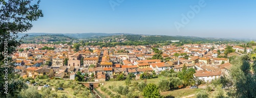 Panoramic view at the lower town of Certaldo in Countryside of Italian Tuscany