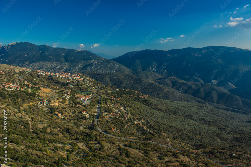 highland village in mountains and hill space scenery landscape environment somewhere in country side environment 