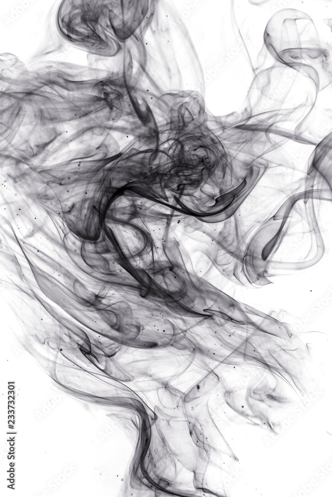 Fototapeta premium Black smoke on white background