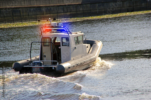 Fotografie Motorboat River police go fast