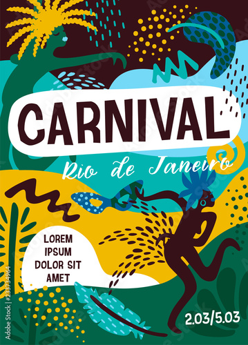 Brazil carnival. Vector illustration with trendy abstract elements.