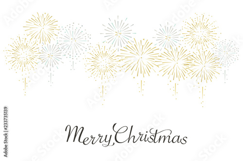 Townscape and fireworks illustration for christmas