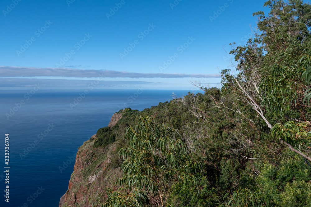 mountains and ocean on the northern coast of Madeira