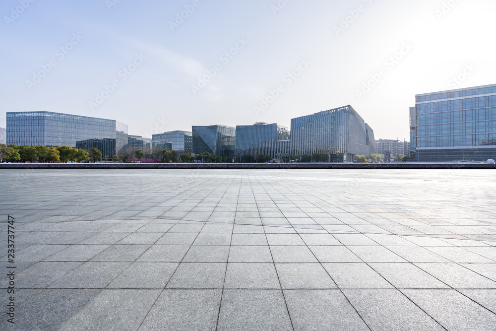 emtpy square with city skyline emtpy square with city skyline