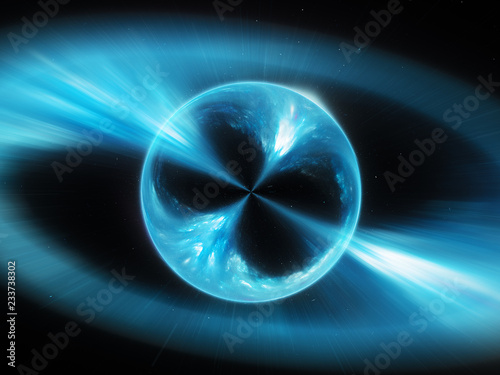 Blue mysterios object in space gamma ray burst