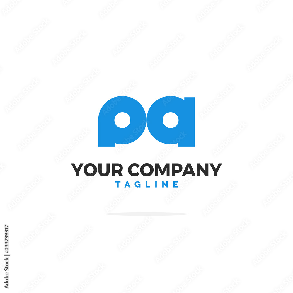 Obraz premium PA Letters Logo Vector Bold Cutoff