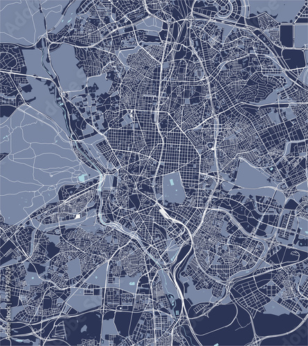 map of the city of Madrid, Spain