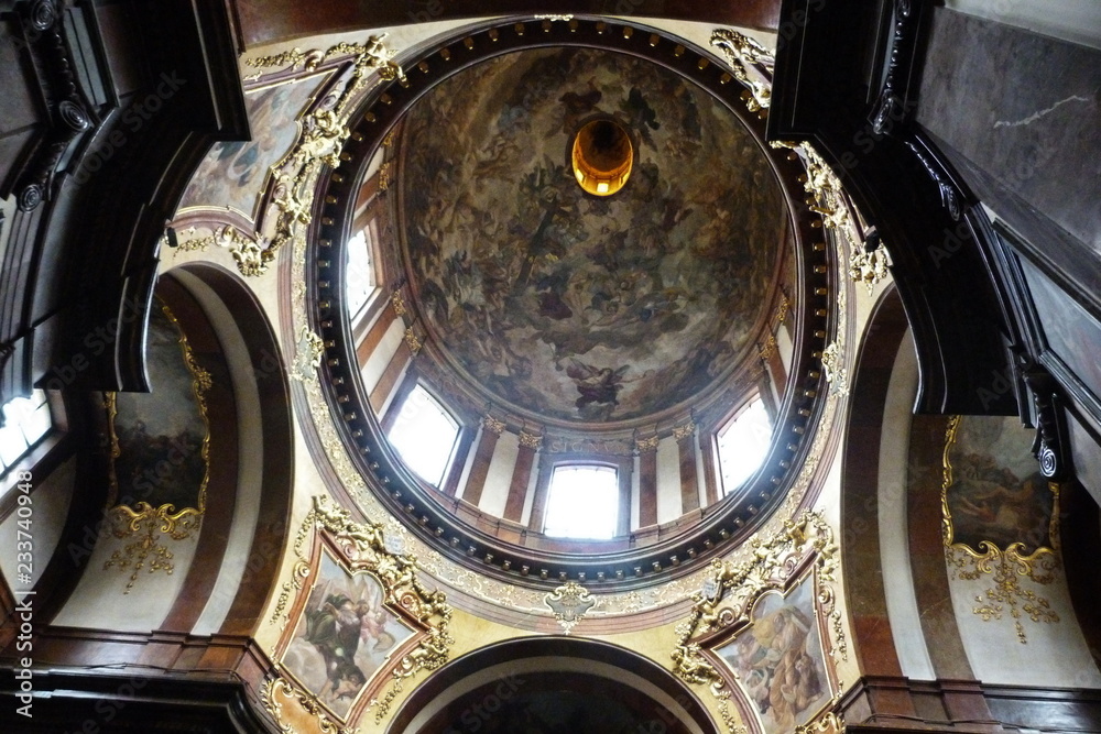 Interior of a church in Prague, Czech Republic