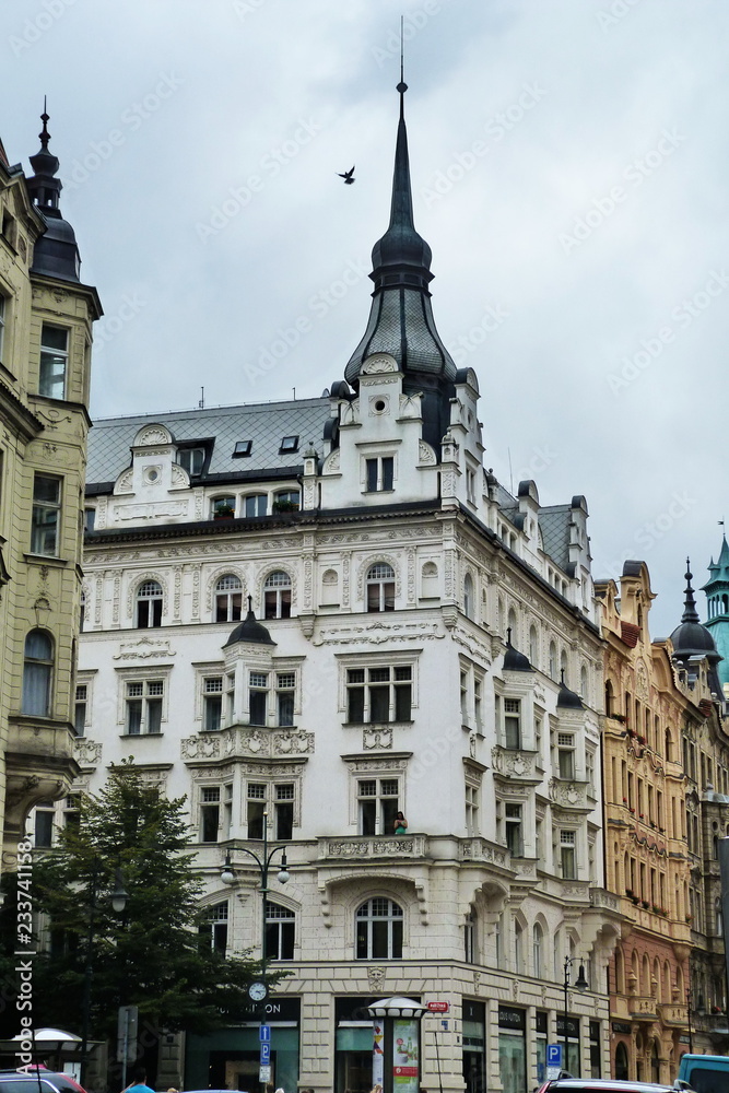 Typical buildings in the center of Prague, Czech Republic