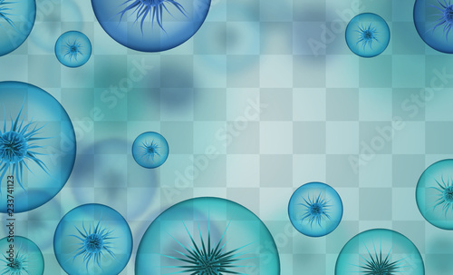 vector background of viruses and bacteria