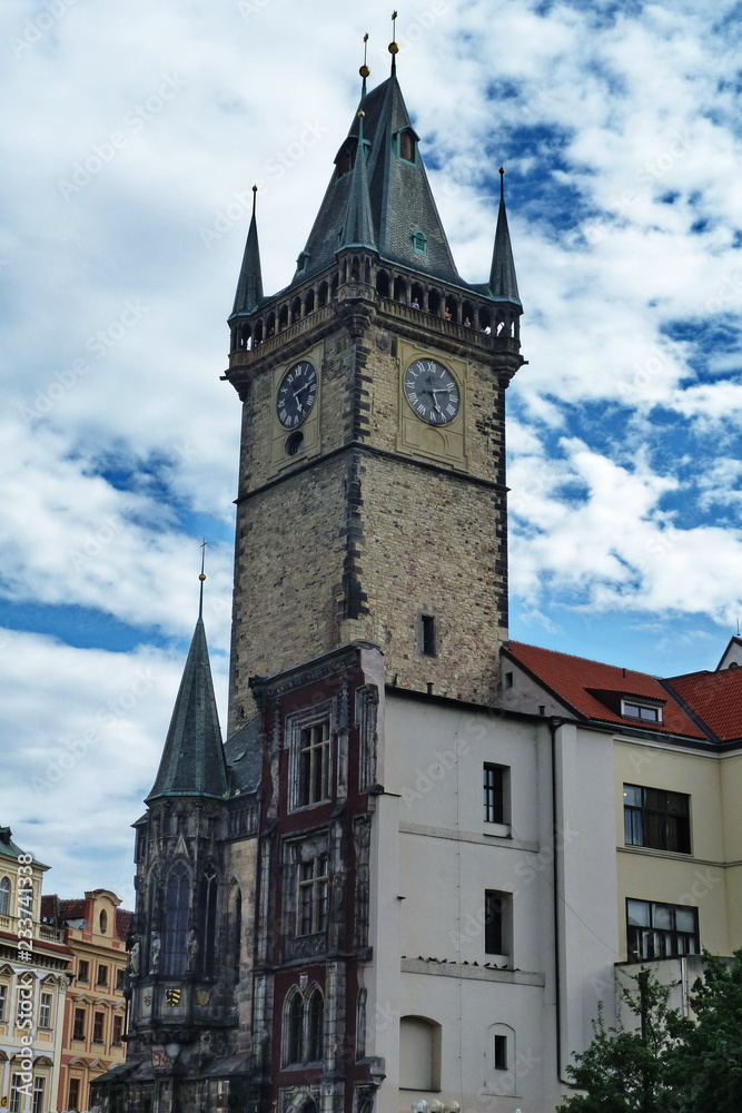 Tower of the astronomical clock of Prague, Czech Republic