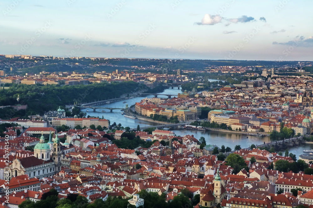 View of Prague from Petrin Tower, Czech Republic