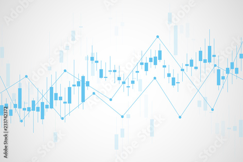 Candle stick graph chart of stock market investment trading. Stock market and exchange. Stock market data. Vector illustration