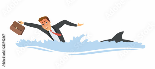 Risk at work - modern cartoon people character illustration