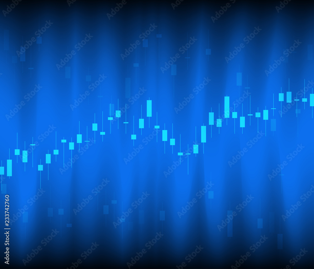 Candle stick graph chart of stock market investment trading. Stock market and exchange. Stock market data. Vector illustration