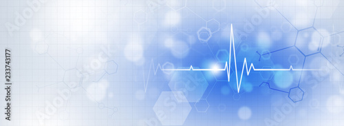 Foto medicine heart beat blue banner