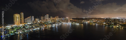 Aerial city and bay panorama night photo © Felix Mizioznikov