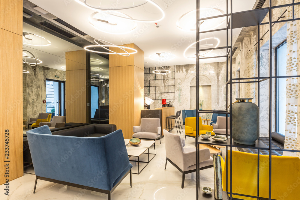 Fototapeta premium Interior of a modern hotel lobby
