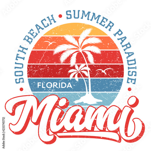 Miami Florida / South Beach - Tee Design For Printing