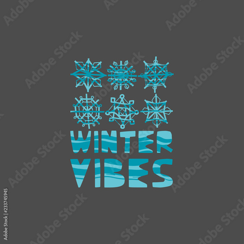 Christmas and New Year elements with lettering. Vector flat design with texture