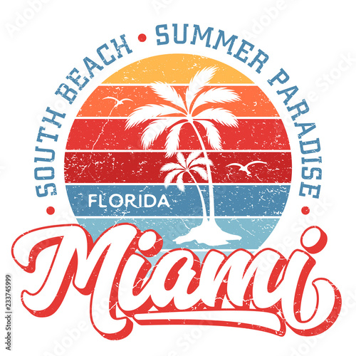 Miami Florida / South Beach - Tee Design For Printing