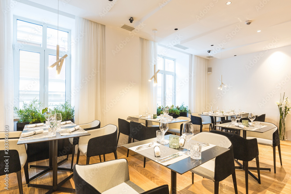 Interior of a modern hotel restaurant Interior of a modern hotel restaurant
