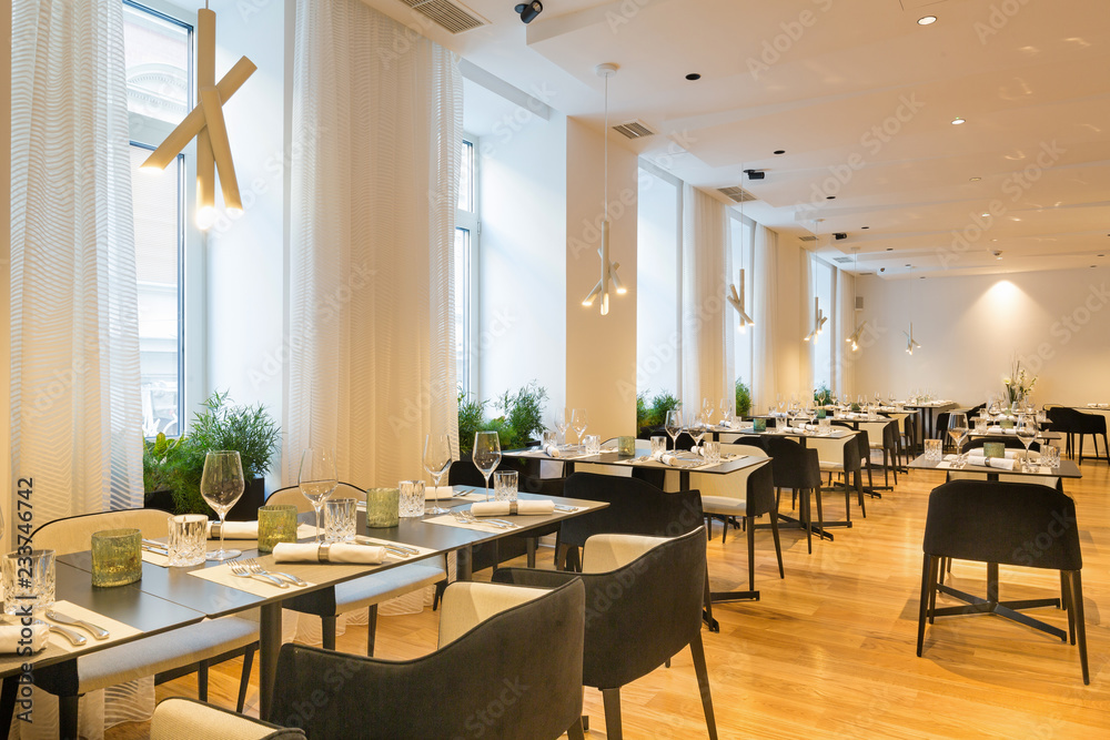 Interior of a modern hotel restaurant Interior of a modern hotel restaurant