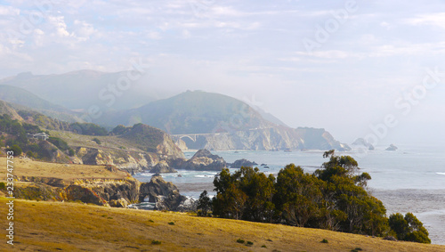 The Big Sur coast with the Bixby Creek Bridge in the distance, California, USA