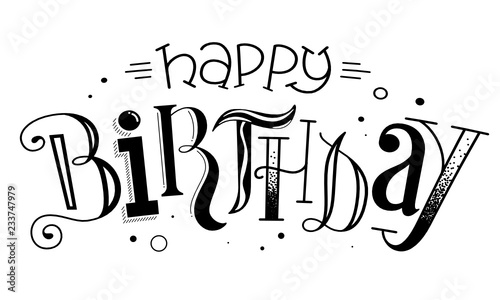 HAPPY BIRTHDAY hand lettering banner