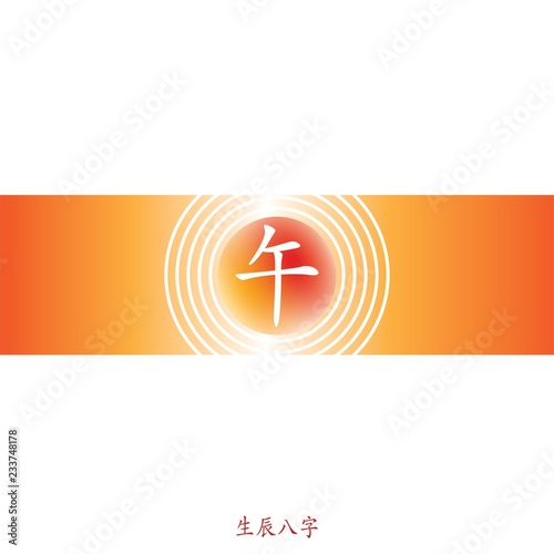 Four Pillars of Destiny. Chinese feng shui horoscope letters. Earthly Branches.