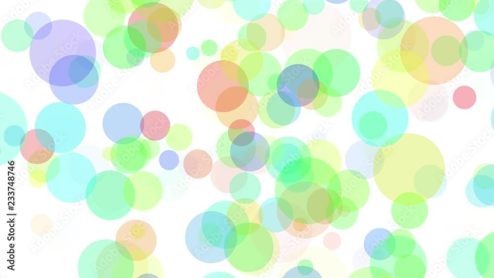 Pastel color dots floating up. Abstract background pattern animation with moving round shapes.
