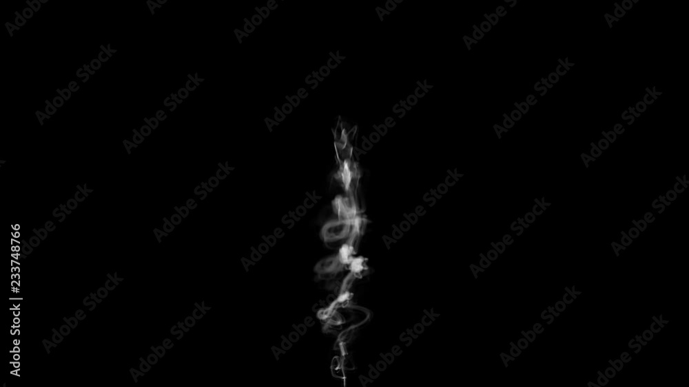 White smoke rising on black background. Soft smoky texture swirling on dark backdrop. White smoke rising on black background. Soft smoky texture swirling on dark backdrop.
