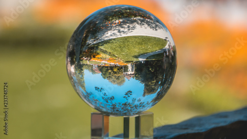 Crystal ball landscape shot on the Mainau island - Bodensee - Bavaria - Germa