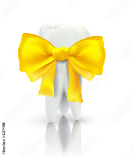 vector 3d tooth for dental medicine. on a white background
