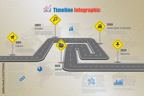 Business road map timeline infographic icons designed for abstract background template milestone element modern diagram process technology digital marketing data presentation chart Vector illustration