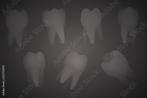 vector set of 3d teeth for dental medicine.