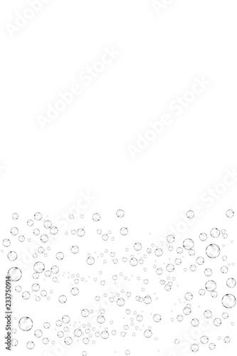 Realistic soap bubbles set isolated on the white background.