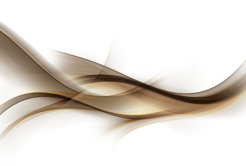 Fototapete Abstrakte Welle Goldbraune Wellen elegante Dekoration  © SidorArt