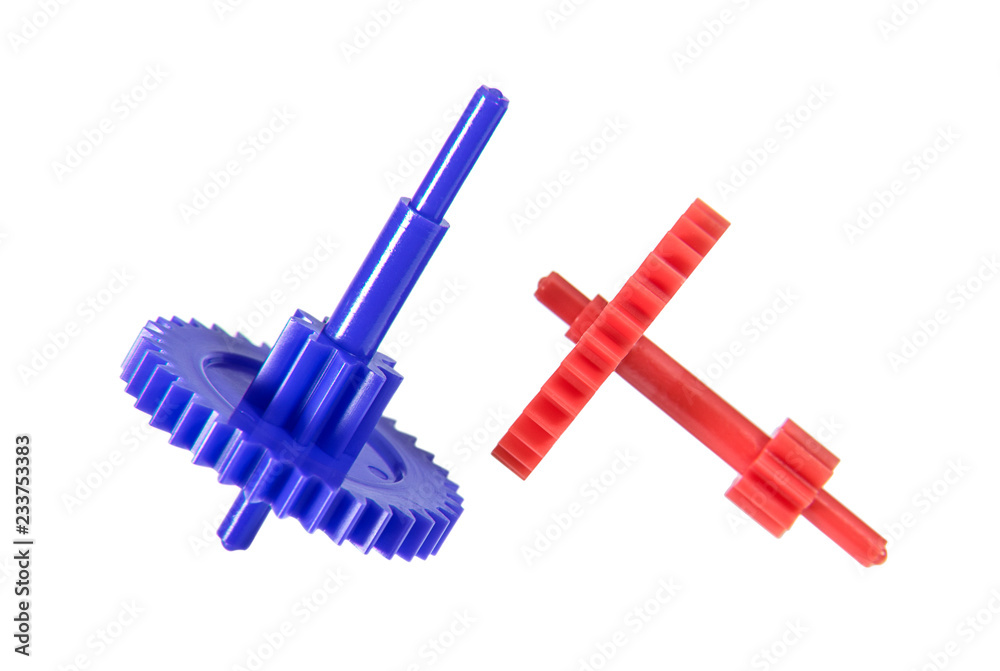 Gearwheels on white background closeup Gearwheels on white background closeup