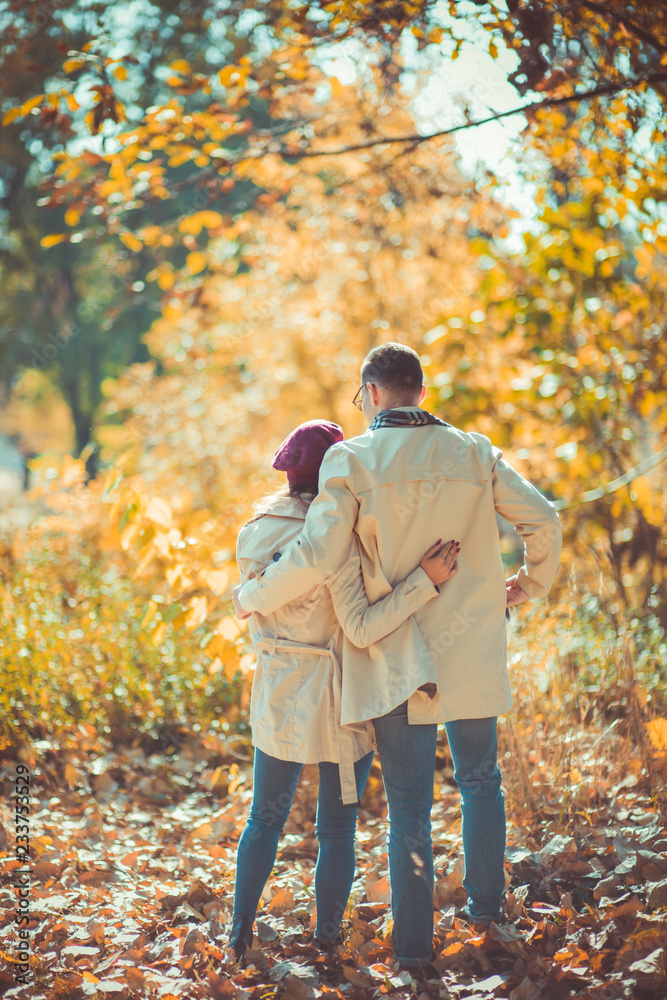 Fototapeta premium Couple in love hugging in nature