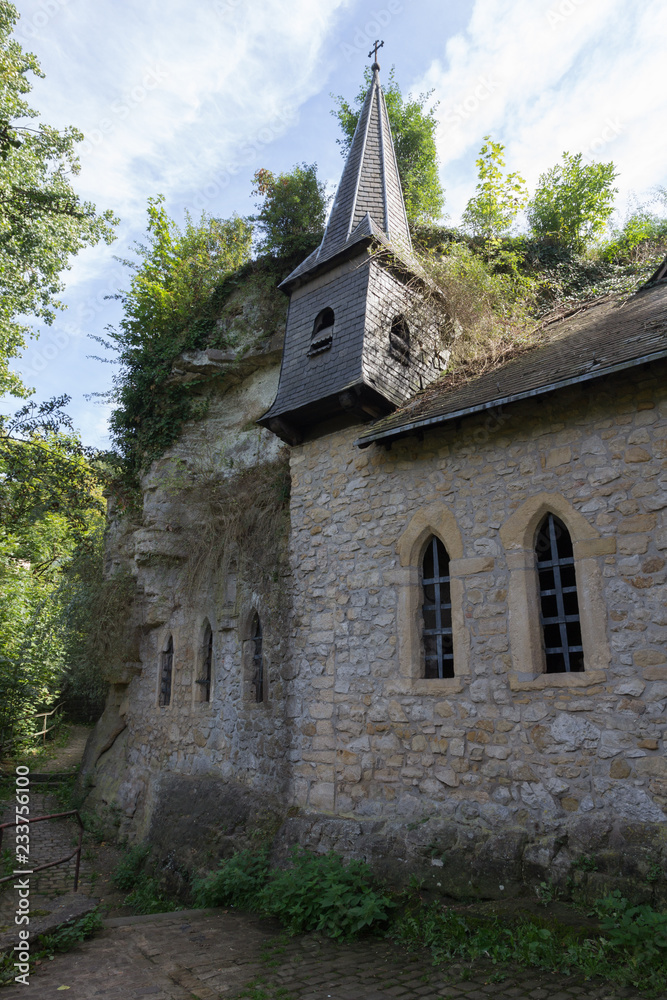 Chapelle Saint-Quirin carved into the rock in Luxembourg Chapelle Saint-Quirin carved into the rock in Luxembourg