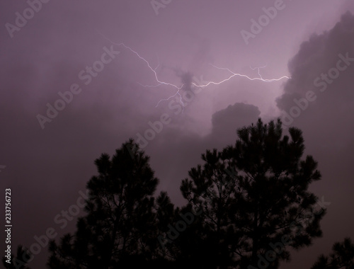Lightning strike above the treeline