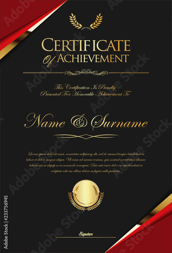 Certificate or diploma retro template 