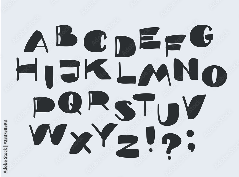 ABC latin alphabet, fun font Stock Vector | Adobe Stock