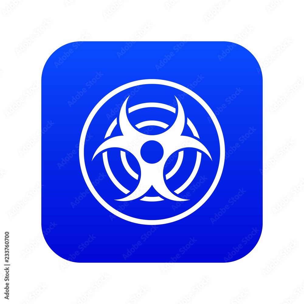 Sign of biological threat icon digital blue for any design isolated on white vector illustration Sign of biological threat icon digital blue for any design isolated on white vector illustration