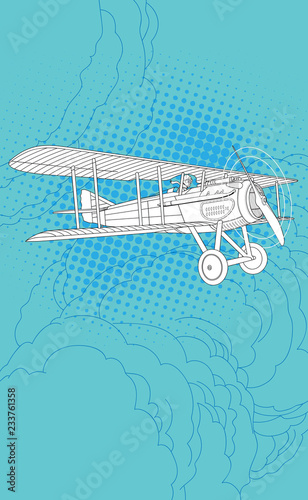 Retro pilot and airplane