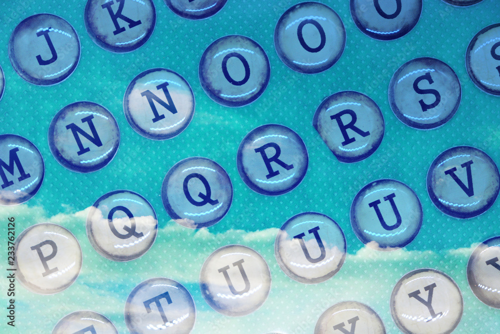 Fototapeta premium Letters on round retro circles