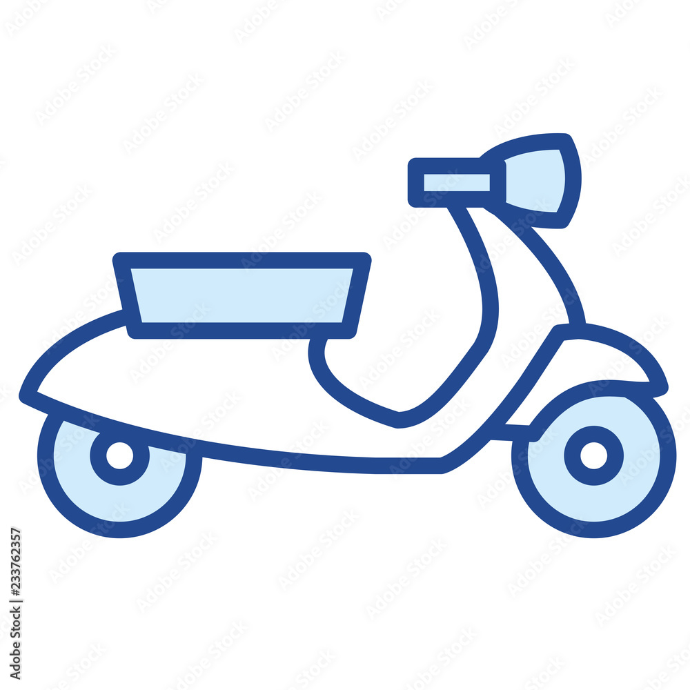 Roller, Motorroller Vector Icon Illustration Roller, Motorroller Vector Icon Illustration