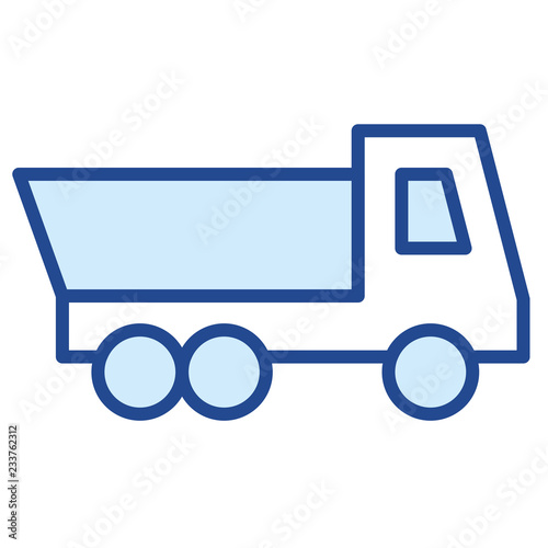 Muldenkipper, LKW Vector Icon Illustration