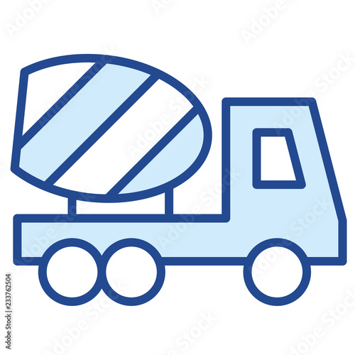 Betonmischer, Baustelle Vector Icon Illustration
